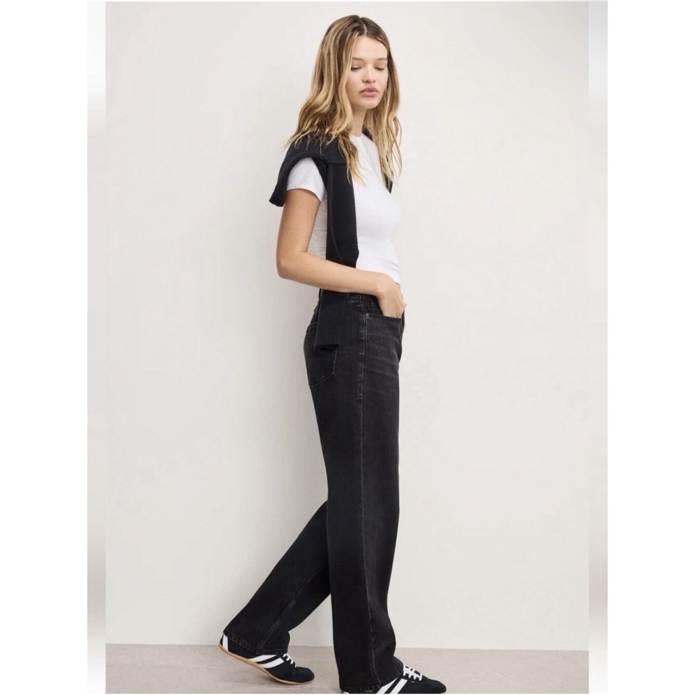 Good American Good 90s Mid Rise Jeans Sz 6 Black Baggy Vintage Inspired NWT 32" - Picture 2 of 16